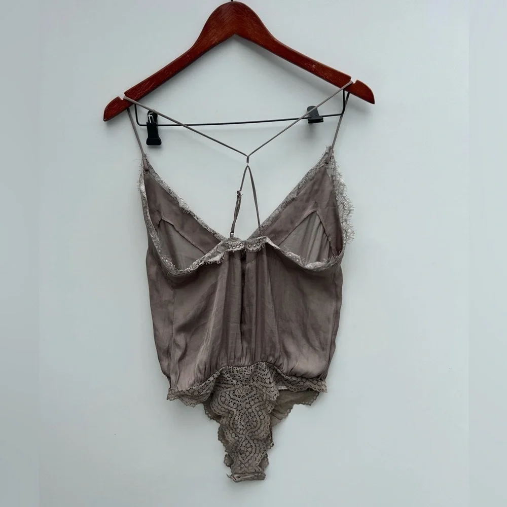 Free People Intimately HBD Lace Satin Bodysuit
